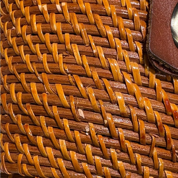 Patricia Nash Caselle Wicker Basket Bag Leather Trim Turn Lock Purse - Picture 6 of 16
